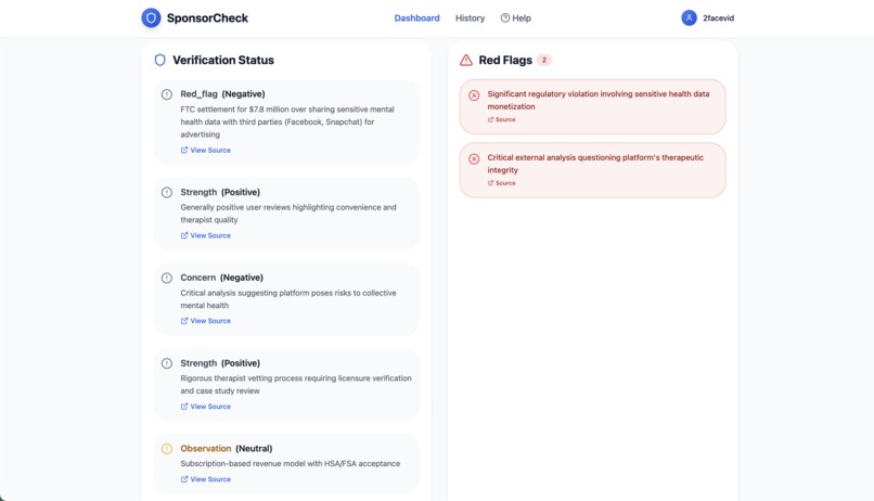 SponsorCheck – screenshot 5