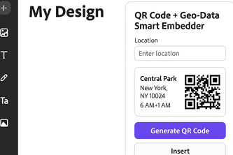 QR Code + Geo-Data Smart Embedder