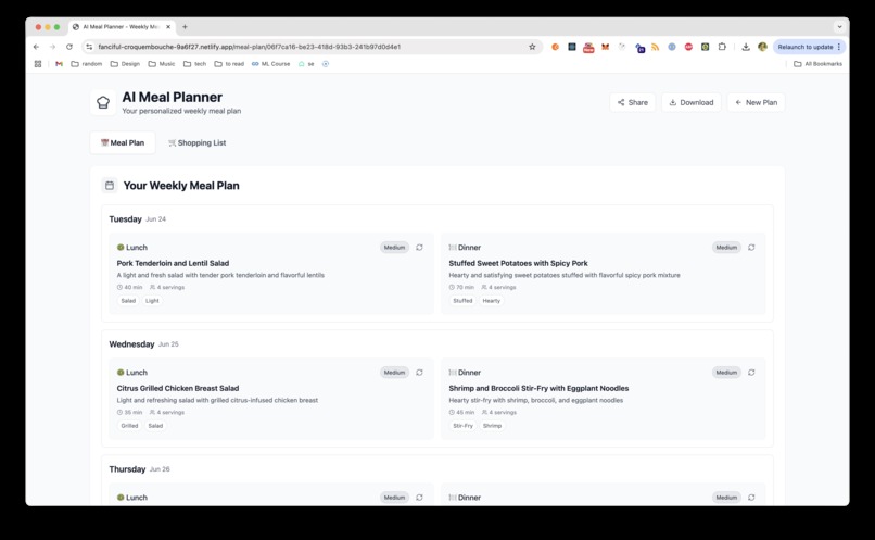 AI Meal Planner – screenshot 2