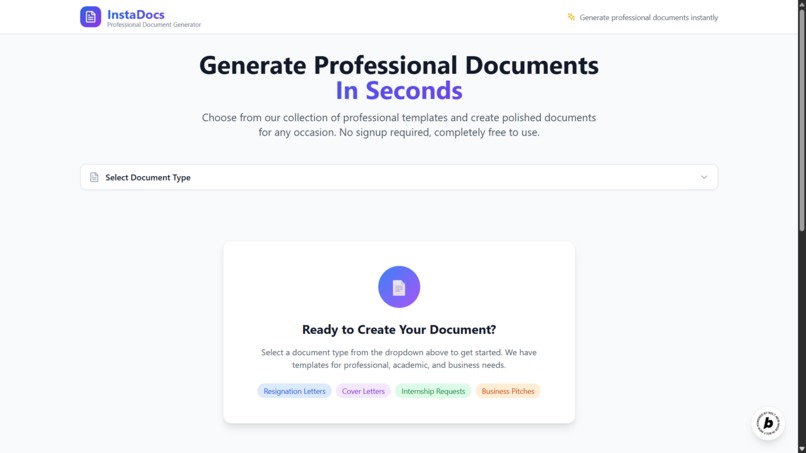 InstaDocs - Professional Document Generator – screenshot 1