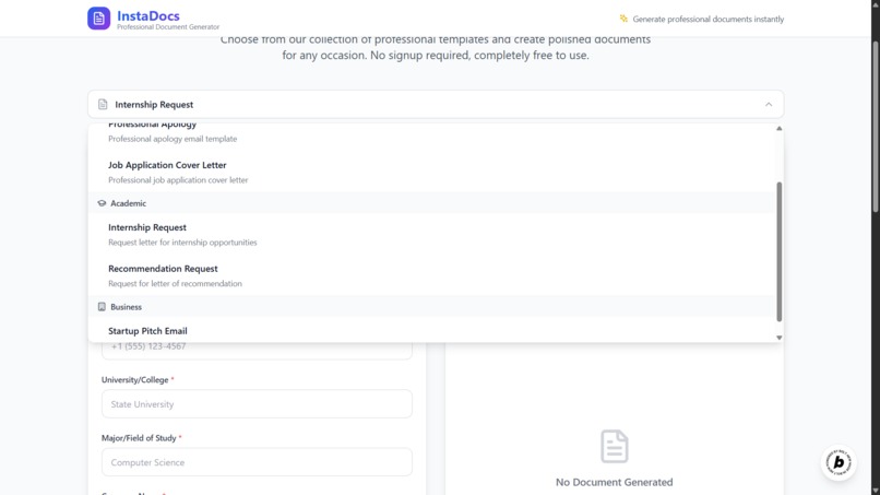InstaDocs - Professional Document Generator – screenshot 4