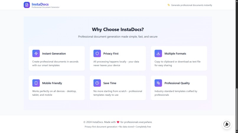 InstaDocs - Professional Document Generator – screenshot 2