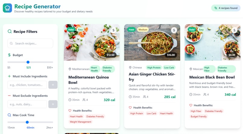 Personalized Recipe Advisor – screenshot 1