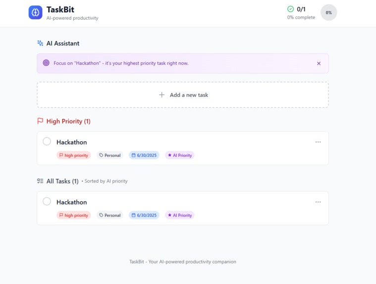 TaskBit – screenshot 1