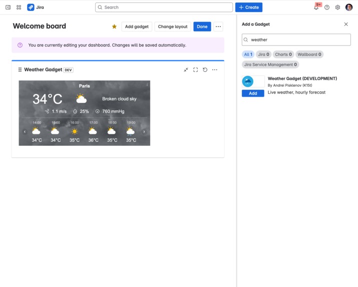 Weather Gadget (Forge) – screenshot 2