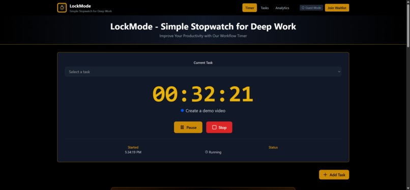 LockMode - Simple Stopwatch for Deep Work – screenshot 3
