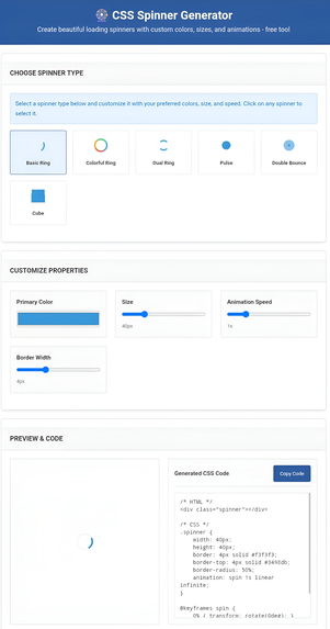 FREE CSS SPINNER GENERATOR  – screenshot 1