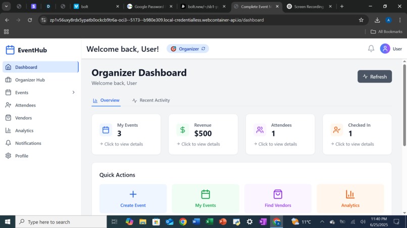 EventHub – screenshot 2