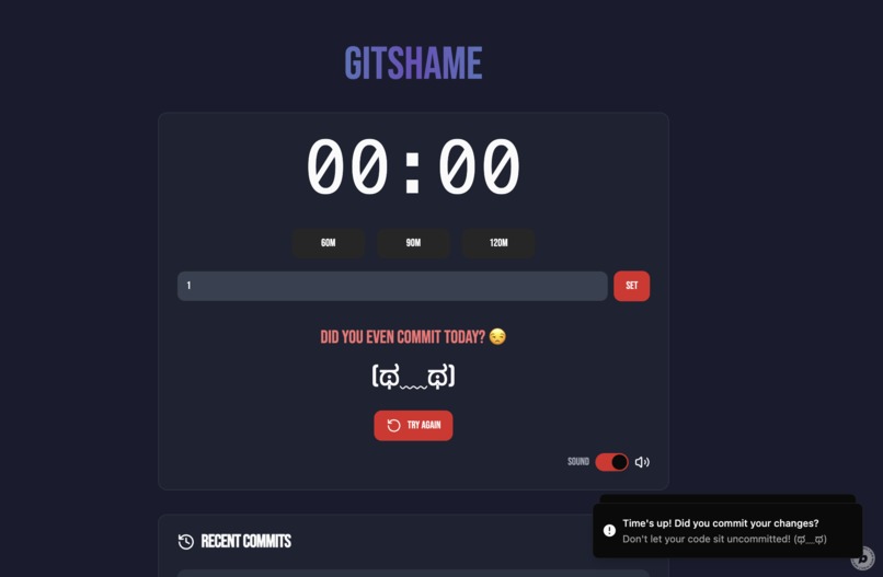 GitShame – screenshot 2
