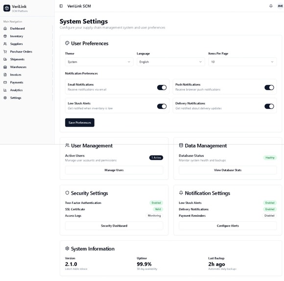 VeriLink SCM - Enterprise Supply Chain Management Platform – screenshot 7