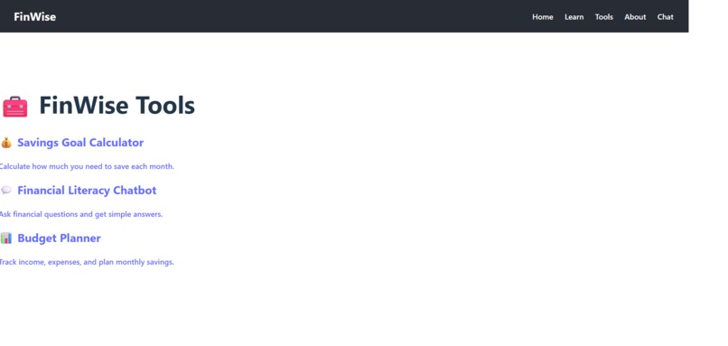 FinWise: AI Financial Coach for Youth & Beginners – screenshot 1