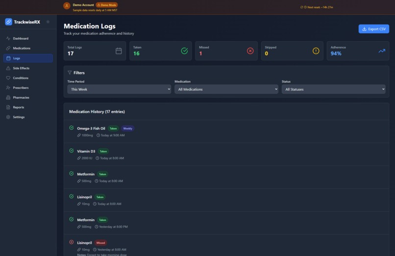 TrackwiseRX – screenshot 3