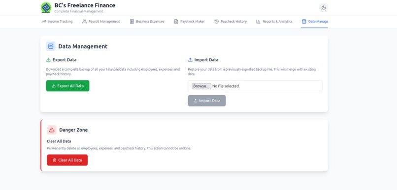 BC's FreeLance Finance – screenshot 2