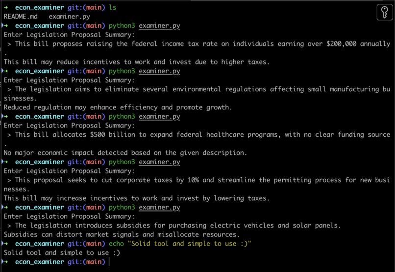 econ_examiner – screenshot 1
