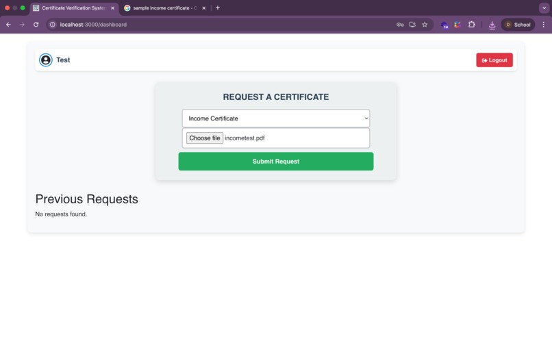 Digital Certificate Issuance System – screenshot 2