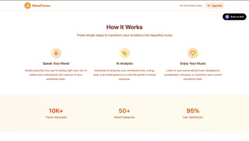 MoodTunes – AI-Generated Music Based on Your Mood – screenshot 1