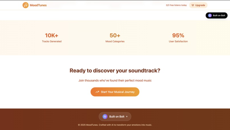 MoodTunes – AI-Generated Music Based on Your Mood – screenshot 3