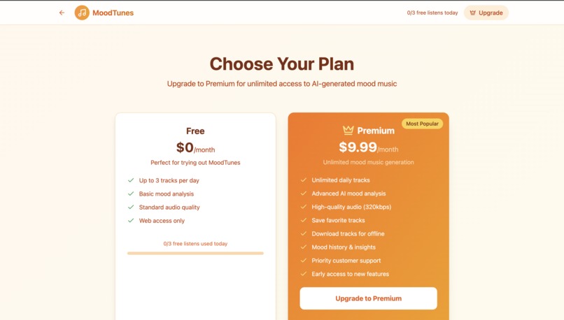 MoodTunes – AI-Generated Music Based on Your Mood – screenshot 7