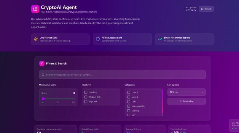 Crypto sorting agent – screenshot 2
