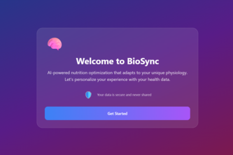 BioSync - AI-Powered Personal Health Optimizer