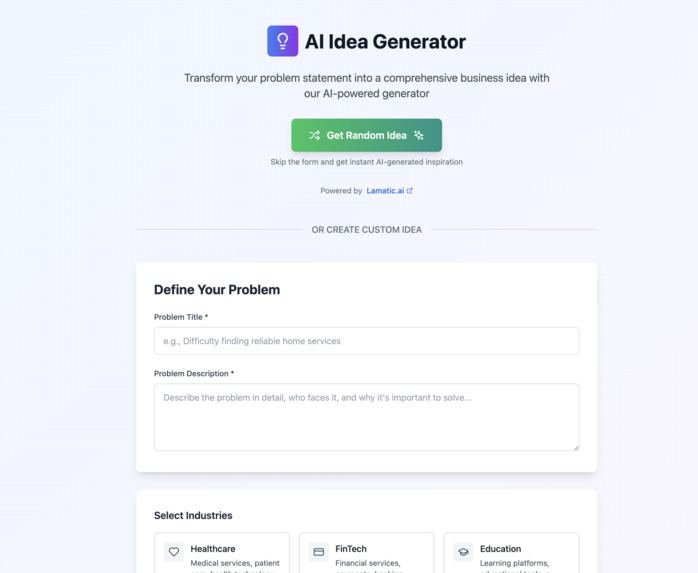 AI Idea Deck, Validator & Vibe Code Generator – screenshot 2
