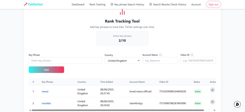 TokRanker – screenshot 4