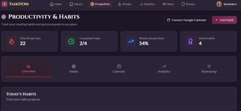 TaskDOM – screenshot 1