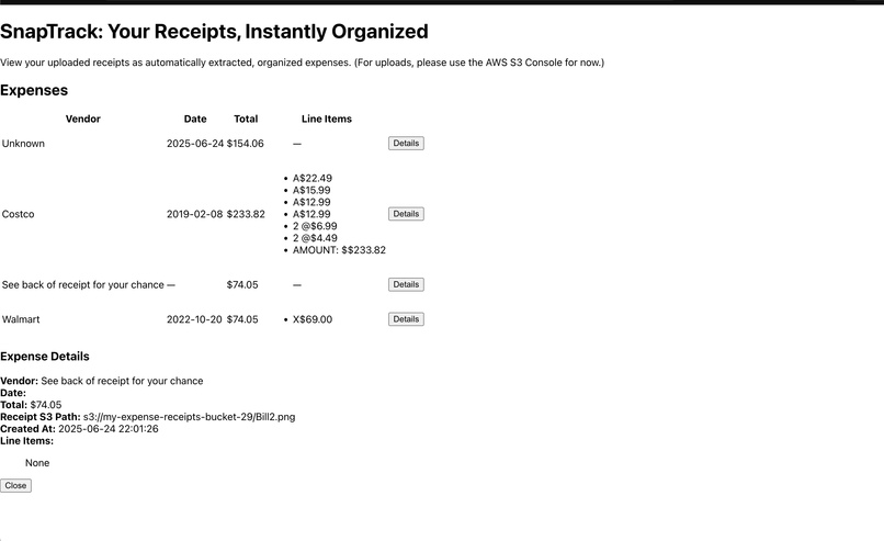SnapTrack: Your Receipts, Instantly Organized – screenshot 1