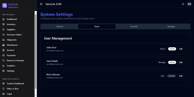 VeriLink SCM - Enterprise Supply Chain Management Platform – screenshot 15