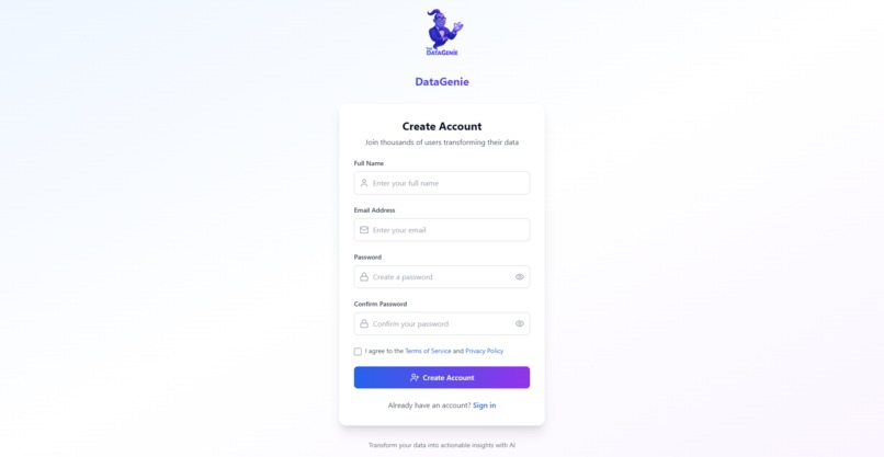 The DataGenie – screenshot 2