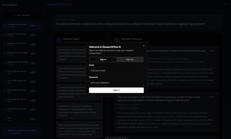 ResearchFlow AI – screenshot 1