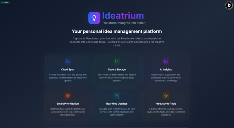 Ideatrium – Brain Dump + Prioritizer – screenshot 1