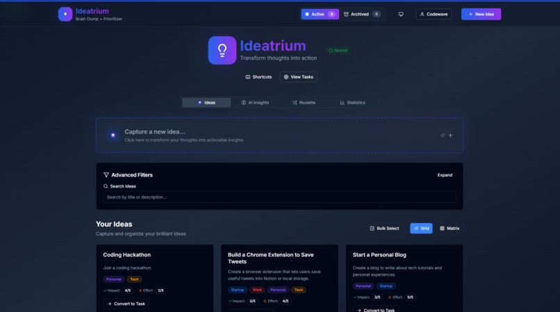 Ideatrium – Brain Dump + Prioritizer – screenshot 4
