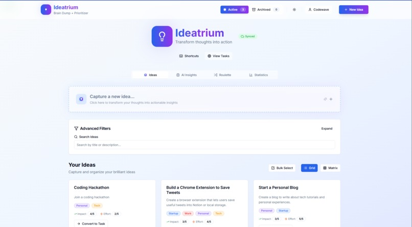 Ideatrium – Brain Dump + Prioritizer – screenshot 6
