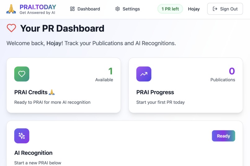 PRAI.TODAY and Get Recognized by AI – screenshot 4