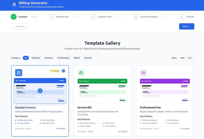 Billing Generator – screenshot 1