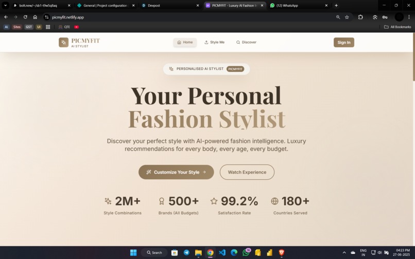 PICMYFIT-PERSONALISED AI STYLIST – screenshot 1