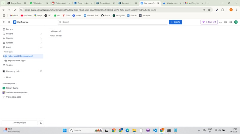 Hello World Forge App – screenshot 1