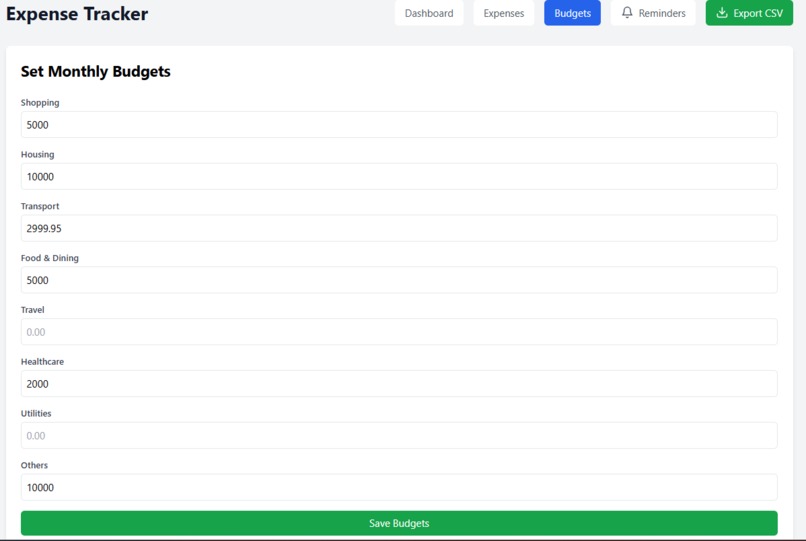 Expense Tracker Application – screenshot 2