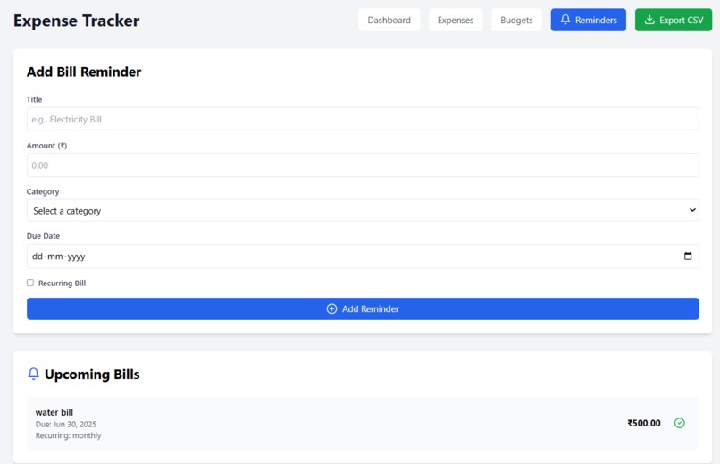 Expense Tracker Application – screenshot 3