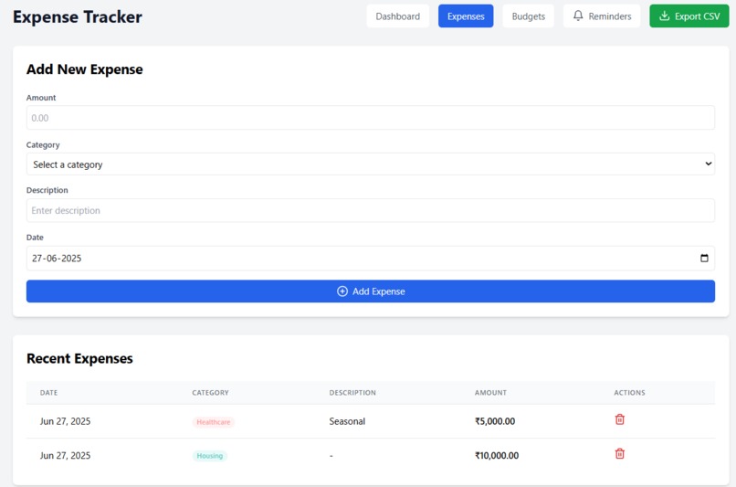 Expense Tracker Application – screenshot 1