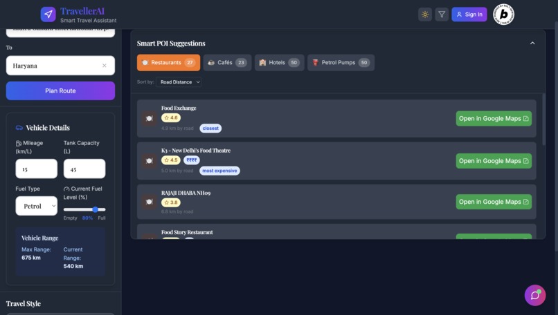 TravellerAI – screenshot 1