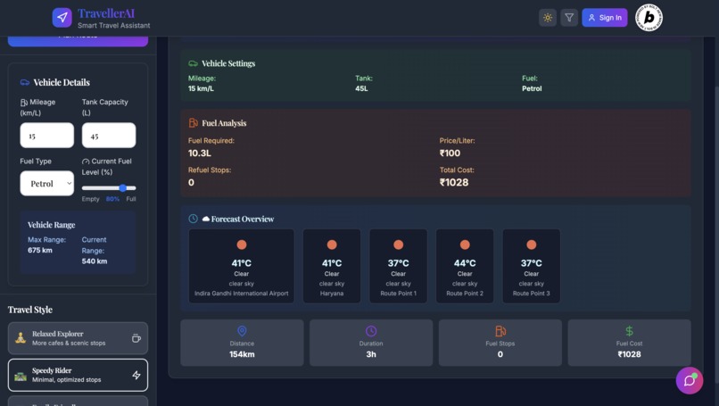 TravellerAI – screenshot 2