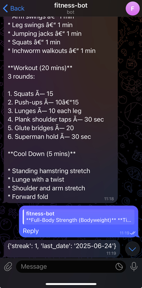 FitBot – screenshot 1