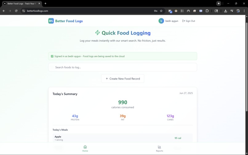 Better Food Logs – screenshot 1