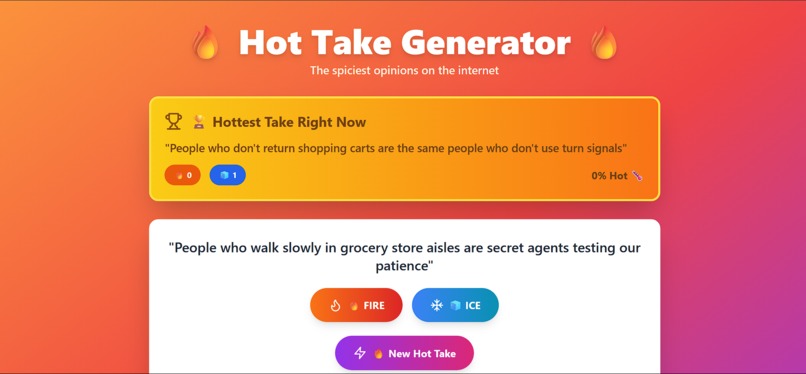Hot Take Generator – screenshot 1