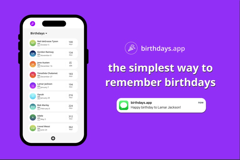birthdays.app – screenshot 1