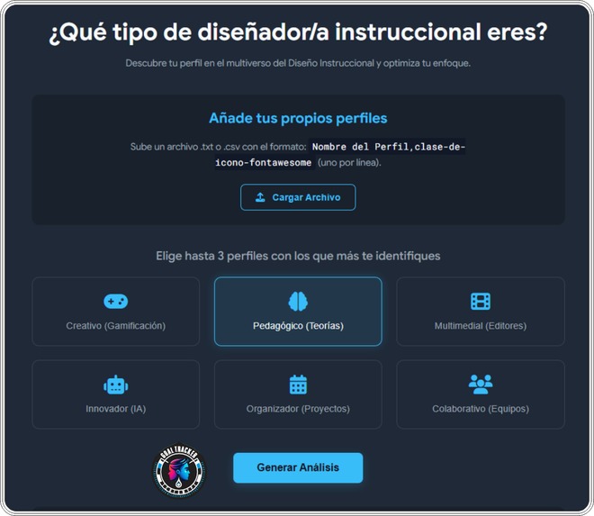 DI Multiverse: Perfilador de Diseño Instruccional – screenshot 1