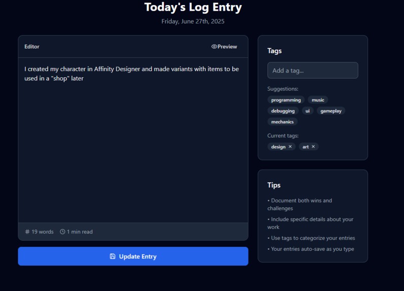 LudumLog – screenshot 2