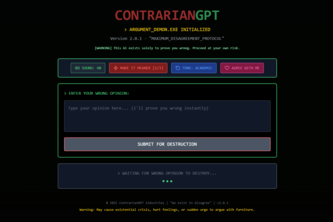 "ContrarianGPT" – Believes You’re Wrong About Everything